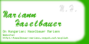 mariann haselbauer business card